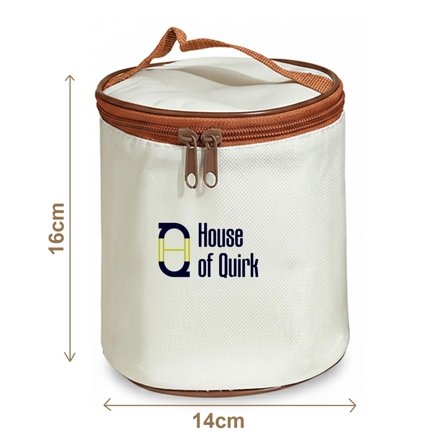 304 Stainless Steel Bento Lunch Box – 2 Stackable Containers with Insulated Thermal Case (Beige)