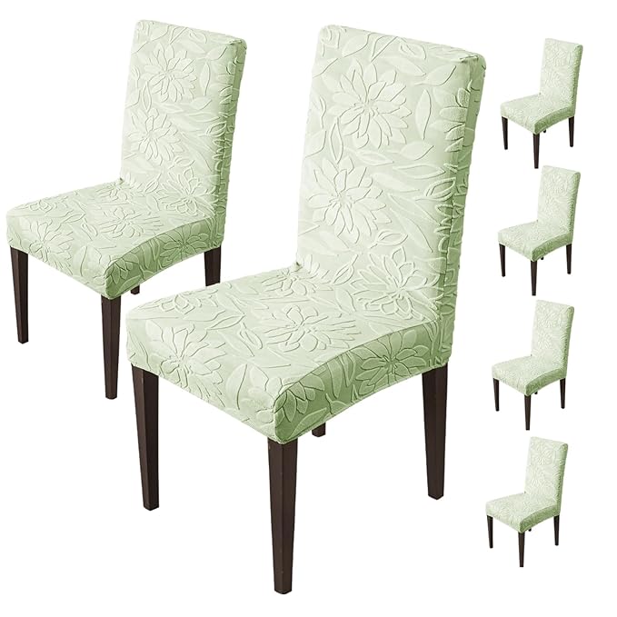 Stretchy Universal Camellia Jacquard Waterproof Chair Cover (Green)