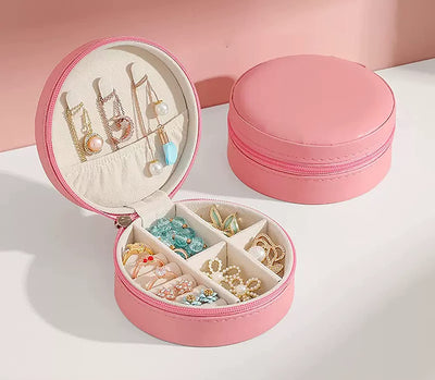 Portable Round Shape Small Jewelry Box