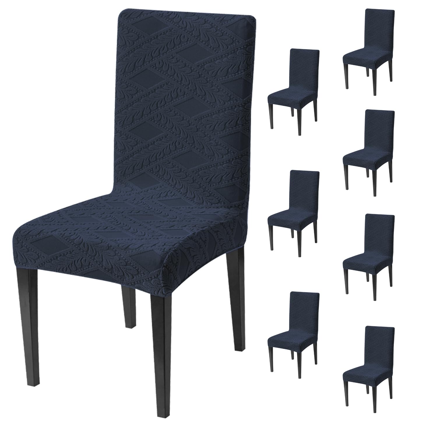 Stretchable Jacquard Chair Cover – 220 GSM-Navy