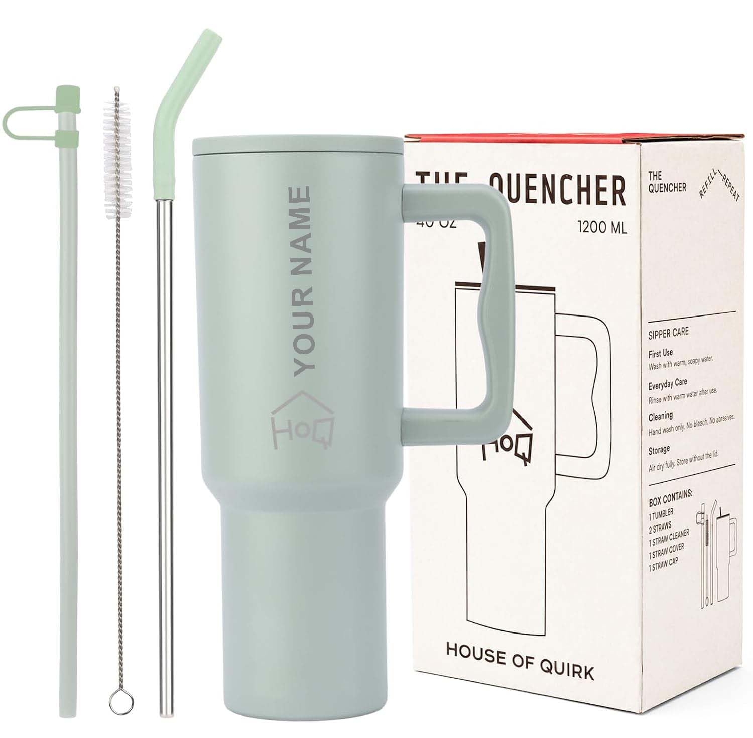1200ML Custom Name Tumbler – Personalized Stainless Steel Vacuum Tumbler (Non-Returnable & Non-Replaceable)