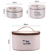 304 Stainless Steel Bento Lunch Box – 4 Stackable Containers with Thermal Case (Beige)