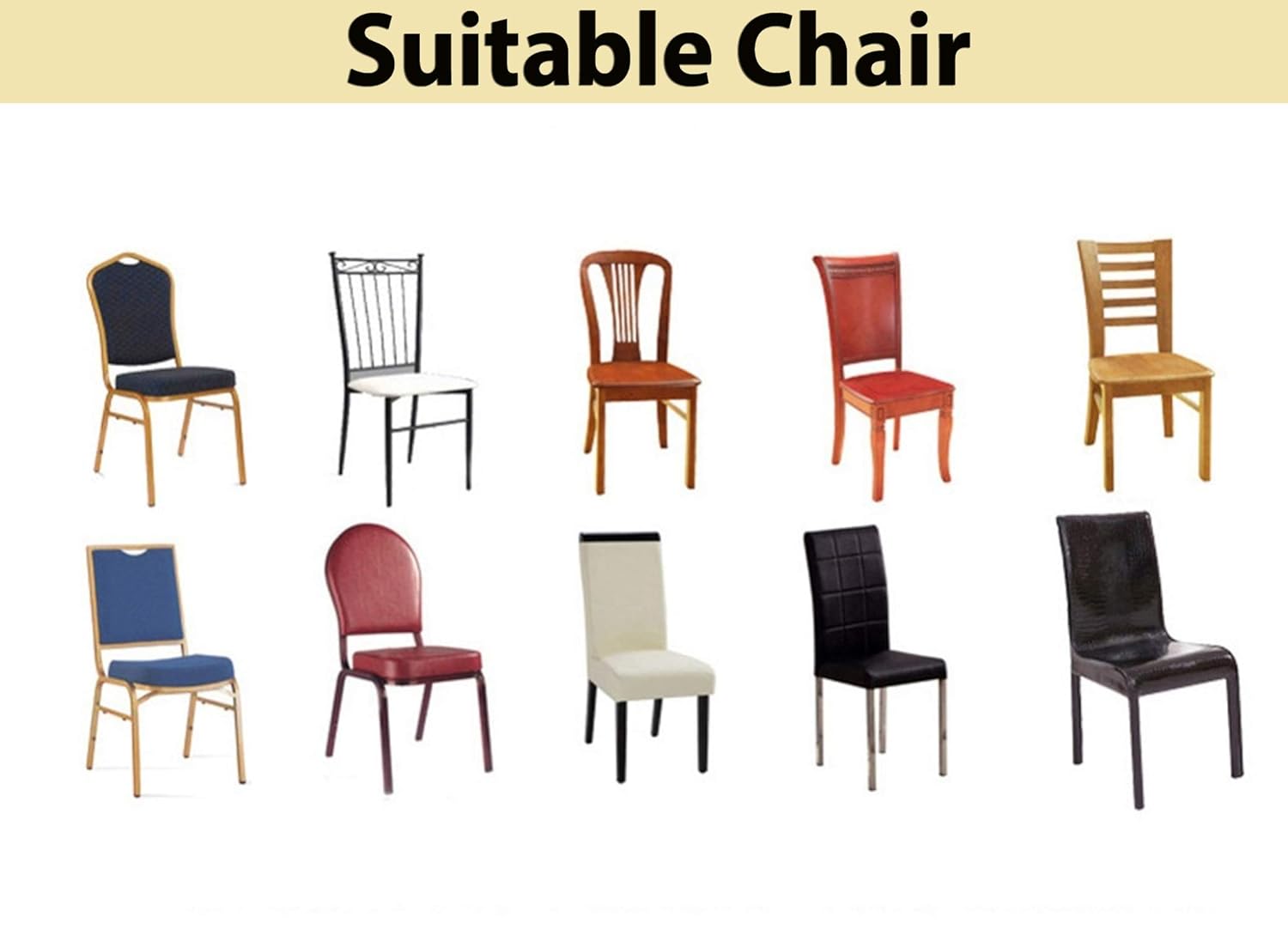 Elastic Chair Cover (White/Grey Demask)