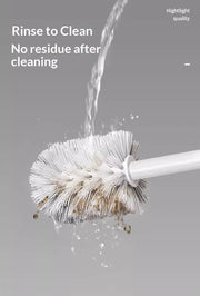 Toilet Brush with Aluminum Handle & Holder Plastic Bristles Wall Mounted