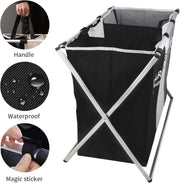 3 Section Laundry Basket with Oxford Bags - Multicolor