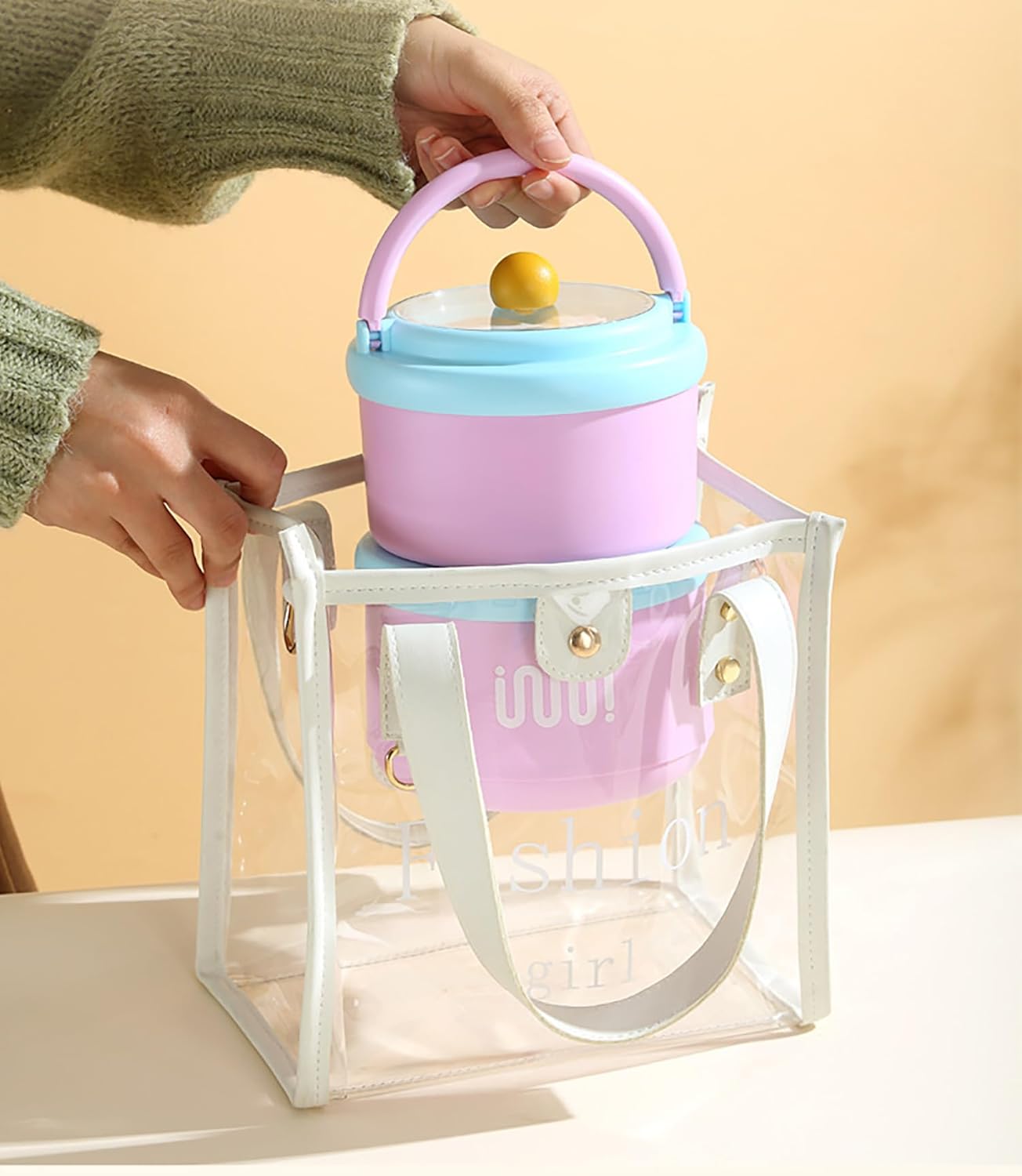 Portable 2 Layer 304 Stainless Steel Lunch Box