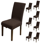 Universal Fit Elegant Jacquard Chair Cover – 220 GSM Stretch Fabric (Brown)