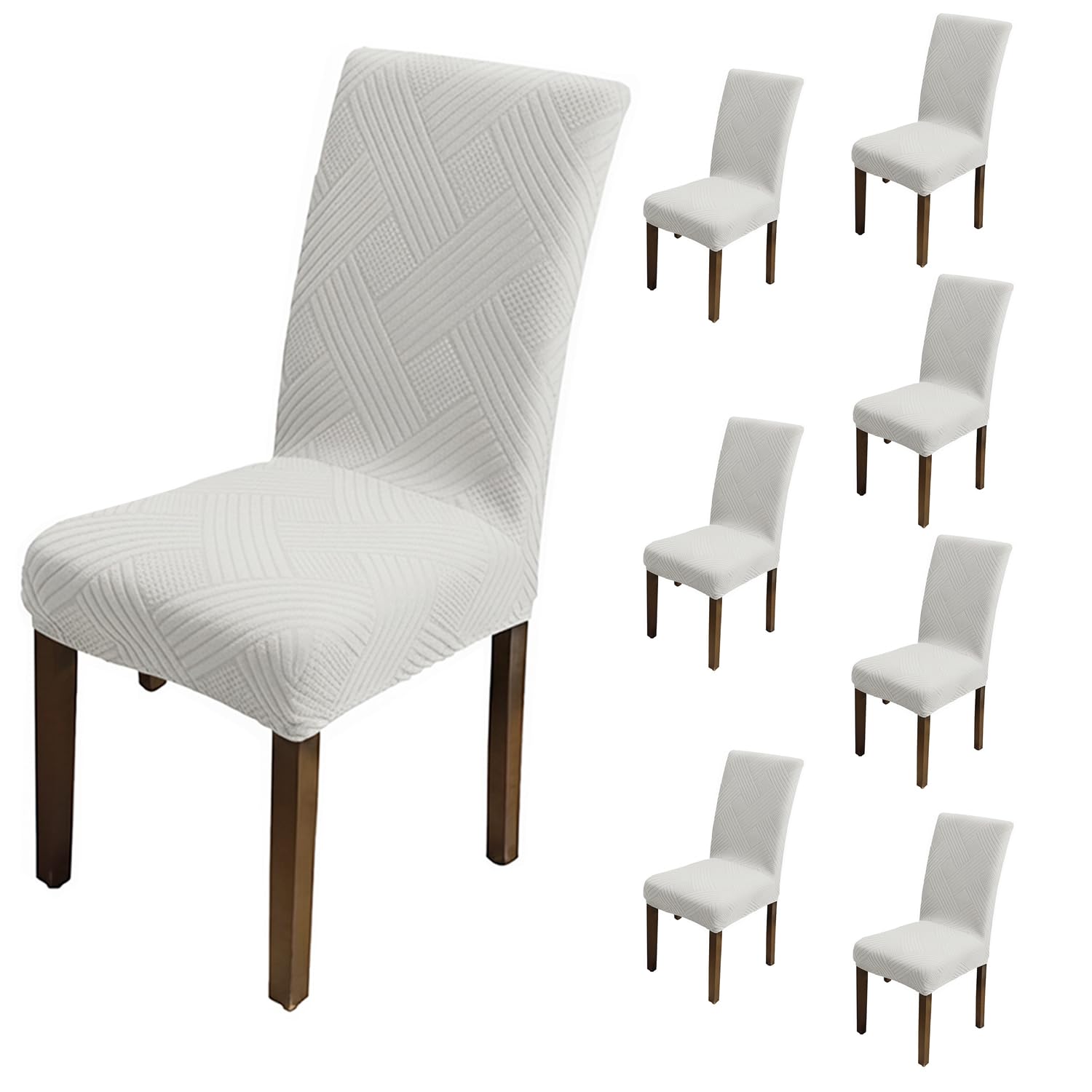 Universal Fit Elegant Jacquard Chair Cover – 220 GSM Stretch Fabric (Grey)