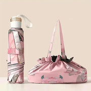 Elegant Compact Travel Folding Umbrella With Pouch
