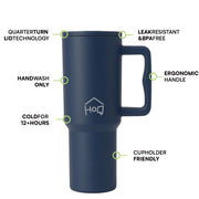 Stainless Steel Vacuum Tumbler with Straw and Lid & Handle - (1200 ML) (Solid colors)