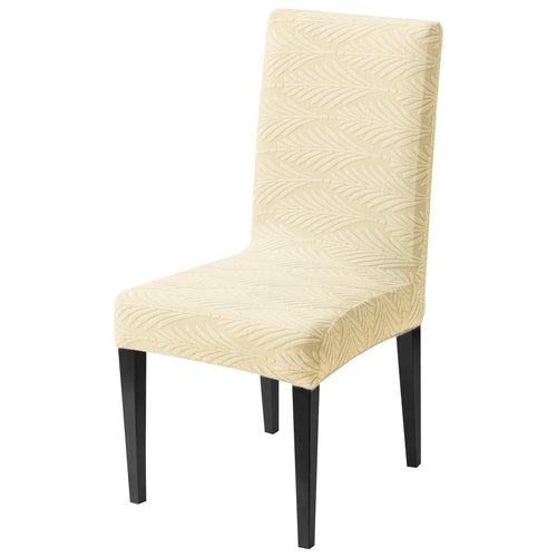 Universal Fit Modern Stretch Chair Cover – 220 GSM Jacquard Fabric (Beige)