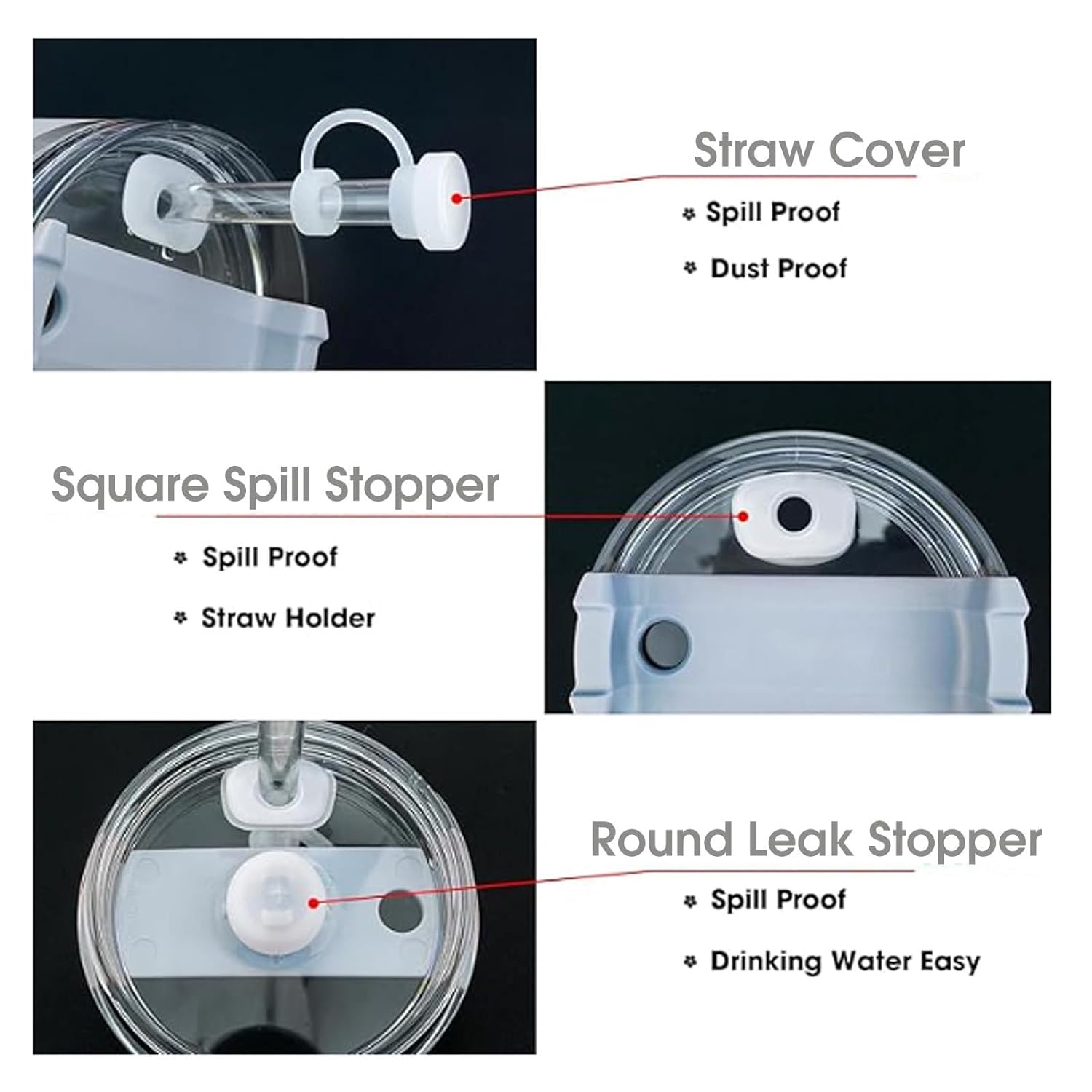 7 PCS Cup Accessories Set | Tumbler Accessories for 30oz & 40oz | Silicone Boot, Handle Strap, Coin Purse & Straw Covers(Tumbler Not Included)