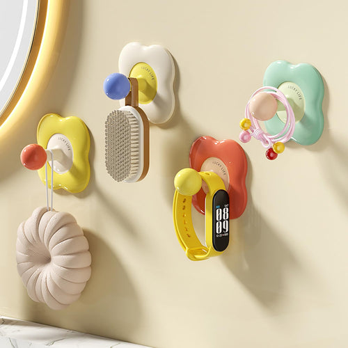 No-Trace Vacuum Suction Cup Hooks, Heavy-Duty Flower Wall Hooks (4 Pack)