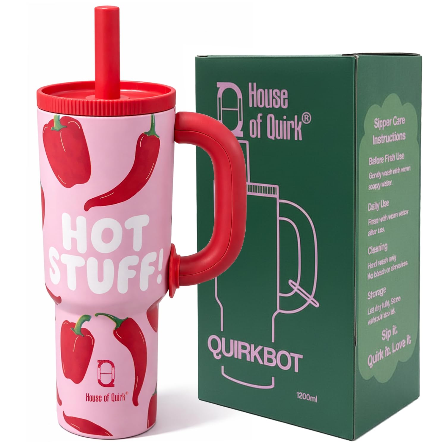 1200ml Insulated Stainless Steel Tumbler with Handle (Printed)