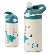 QUIRKPOP 400ml 316 Stainless Steel Kids Bottle – Duckbill Straw & Lockable Lid