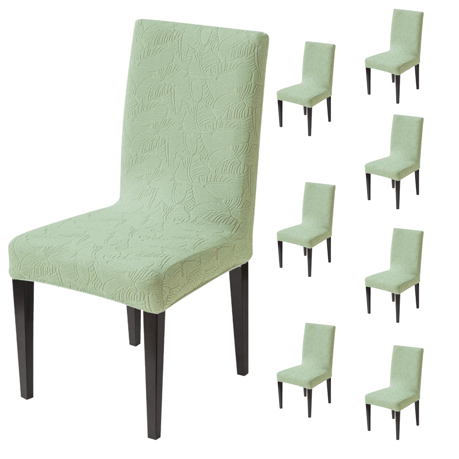 Stretchable Jacquard Dining Chair Cover – Universal Fit, 220 GSM-Green