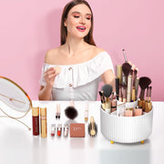 5 Slot 360° Rotating Makeup Brush Holder Organizer (White)
