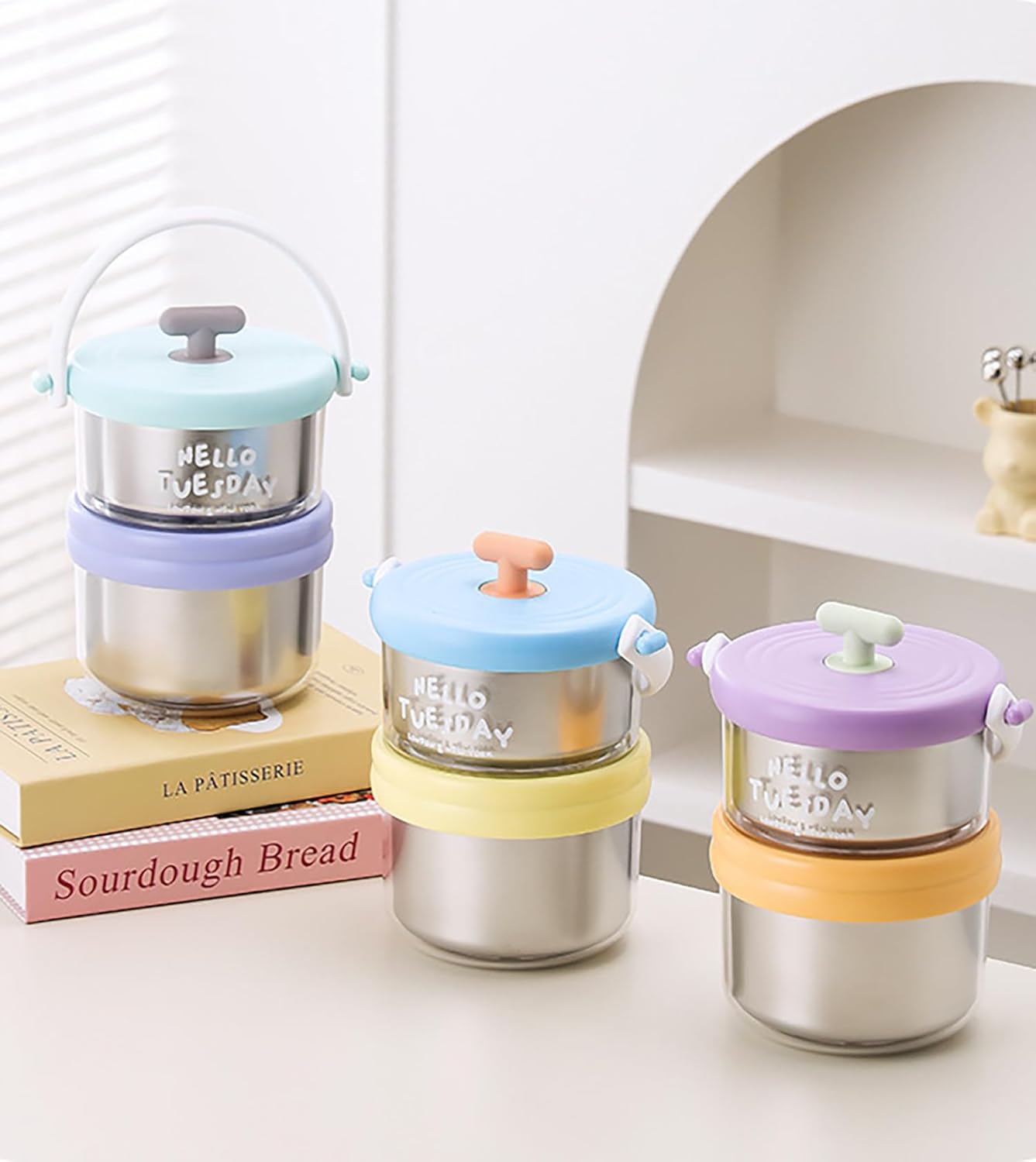 304 Stainless Steel 2-Layer Portable Lunch Box