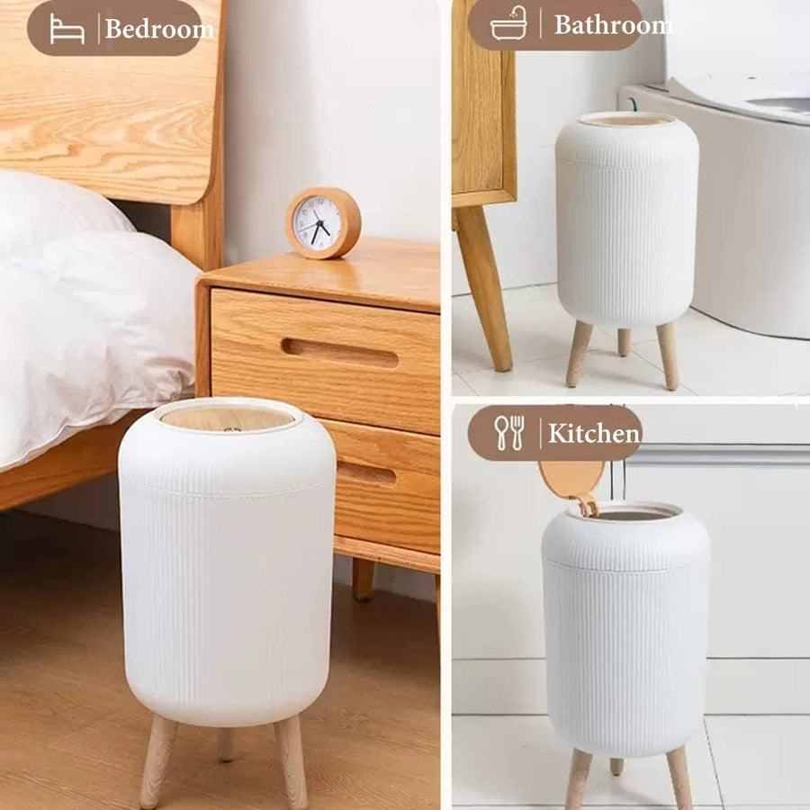 10 Liter Kitchen Dustbin Round (White)