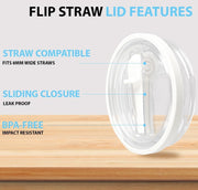 Flip Straw Lid with Straw For 1200ml  (1 Lid + Straw)