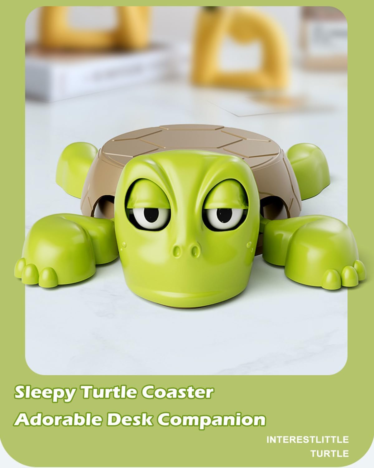 Turtle Coasters – Funny 3D Cup Coaster,Turtle Design (Brown/Light Green)