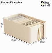 Oxford Cloth Storage Bins Closet & Wardrobe Shelves (Small Beige)