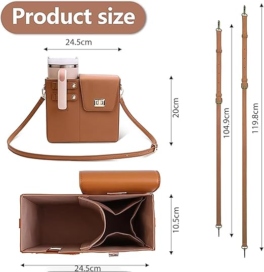 Crossbody Tumbler Holder with Purse Compartment