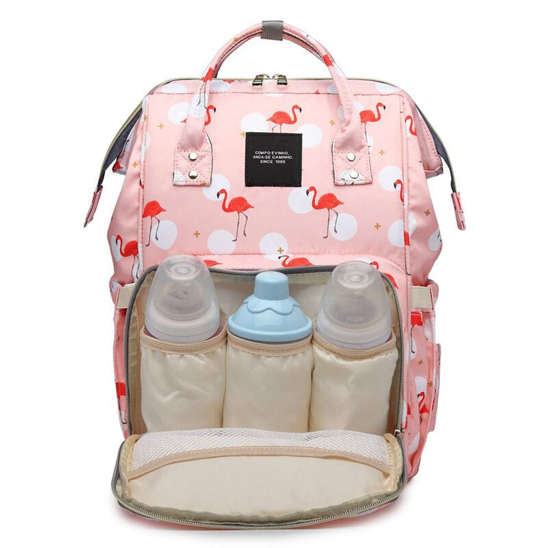 Baby Diaper Bag Maternity Backpack (Flamingo Printed)