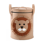 Felt Kids Cartoon Laundry Basket With Lid Round Storage Basket