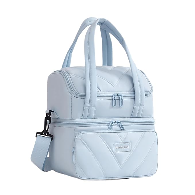 14L Double Decker Insulated Lunch Bag with Cup Holder