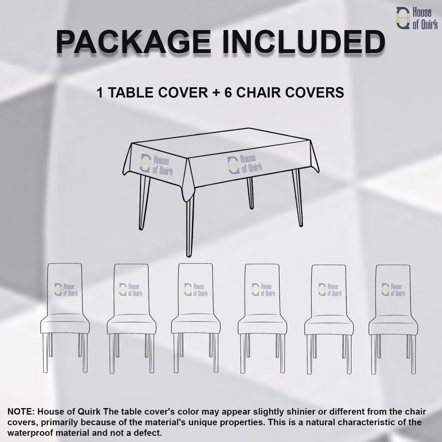 Dining Chair Cover With Table Covers (Black Triangle, 1 Table Cover + 6 Chair Cover)