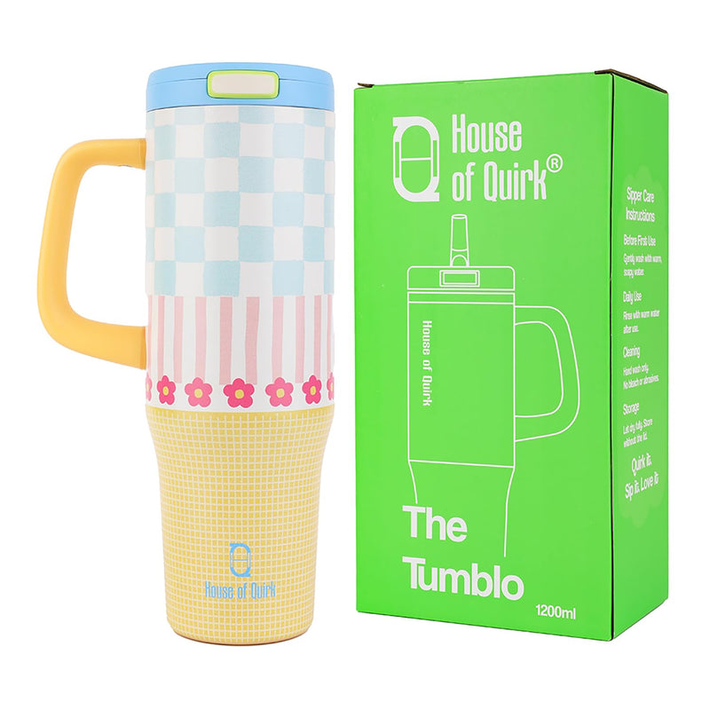 1200ML Stainless Steel Tumbler with Handle & Pop-Up Lid (Printed)
