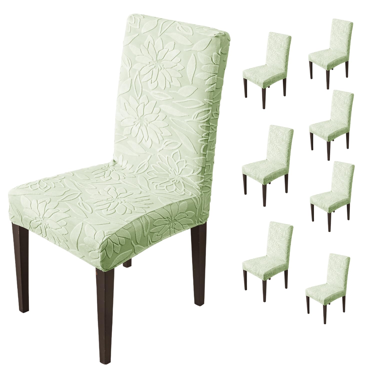 Stretchy Universal Camellia Jacquard Waterproof Chair Cover (Green)