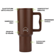 Stainless Steel Vacuum Tumbler with Straw and Lid & Handle - (1200 ML) (Solid colors)