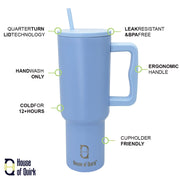 Stainless Steel Vacuum Tumbler with Straw and Lid & Handle - (1200 ML) (Solid colors)
