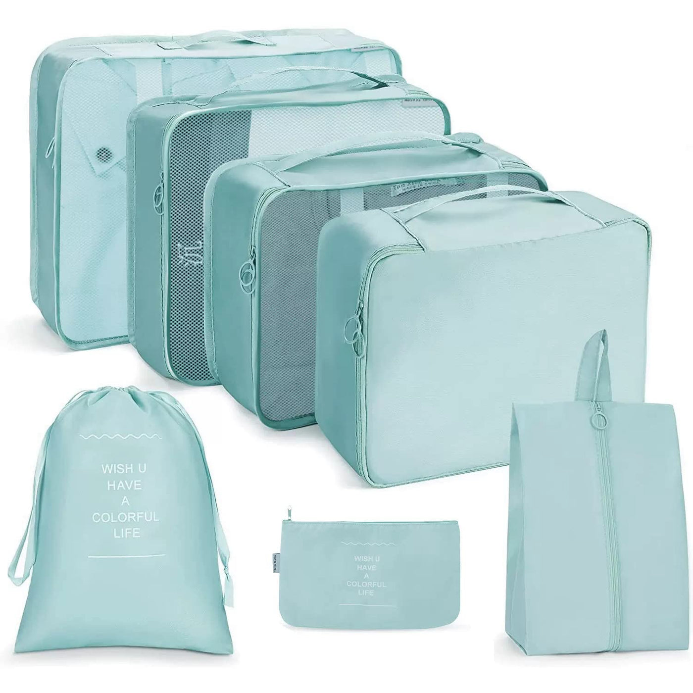 Packing Cubes With Pouch & Toiletry Bag (Set of 7)