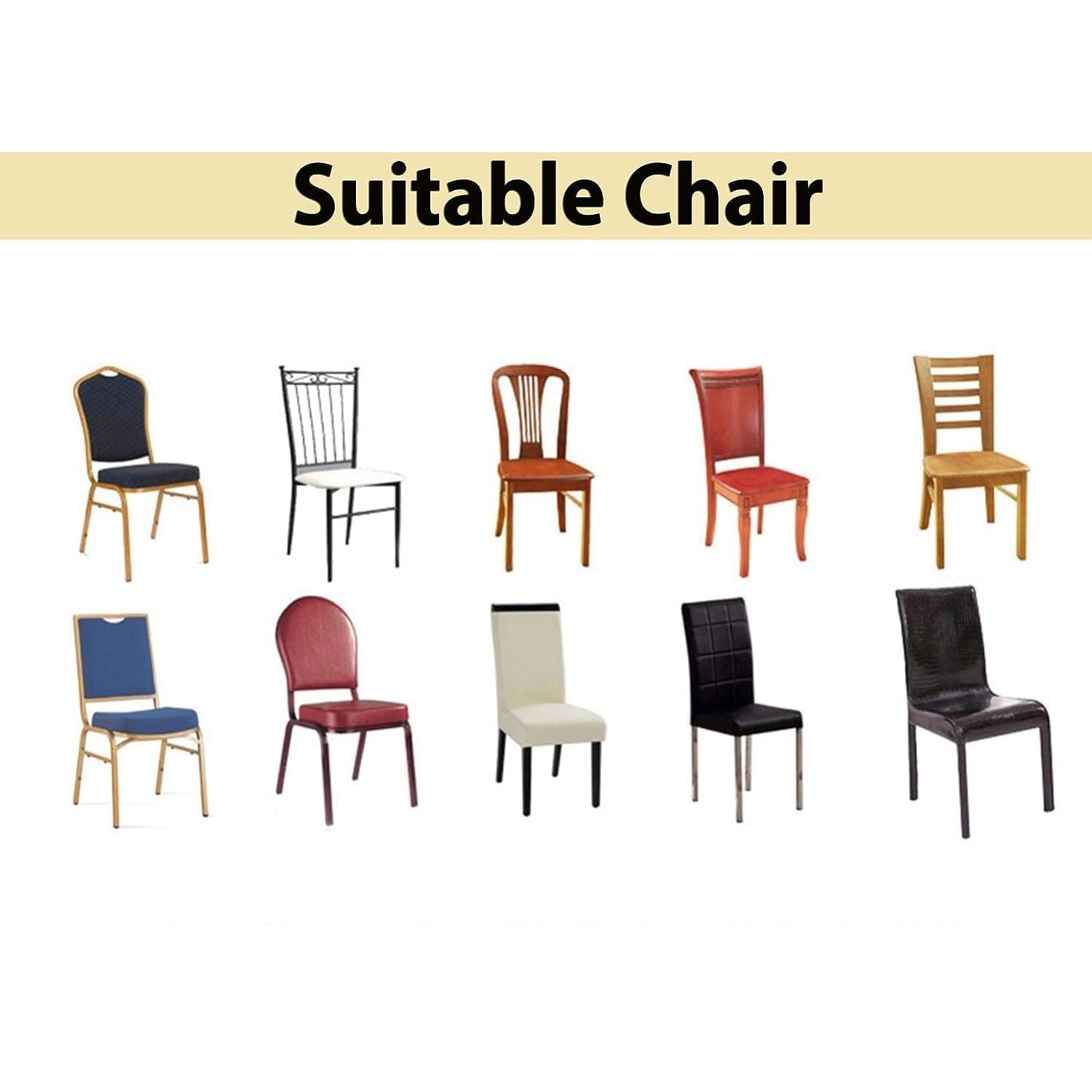Premium Stretch Dining Chair Covers – 220 GSM Thick Jacquard Fabric- Beige