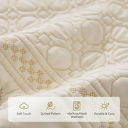 Glacier Series Quilted Sofa Cover – Soft, non-slip & washable furniture protector- Vanilla