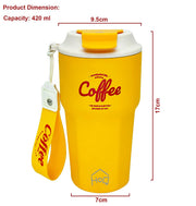 Stainless Steel Coffee Mug, 420 ML Spill Proof Travel Mug with Lid Tumbler