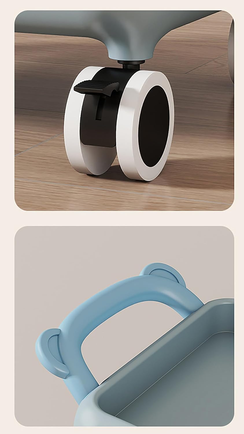 4-Tier Baby Dresser Storage Trolley Plastic Rolling Cart with Drawers