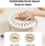Multifunctional Draining Bowl with Foldable Handles (White)
