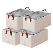 Store Wardrobe Organizer For Clothes With Metal Fram Foldable Storage Box (Beige)