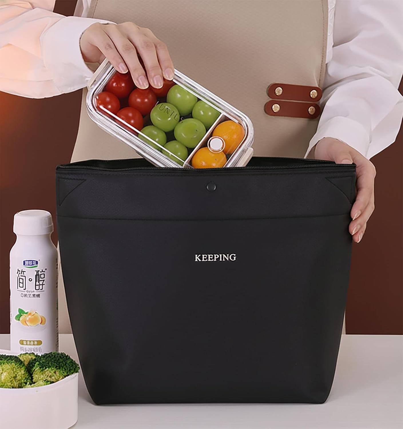 Insulated Lunch Bag – Aluminum Foil Lined Thick Thermal Lunch Box Handbag for Office, Work & Students