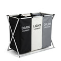 3 Section Laundry Basket with Oxford Bags - Multicolor