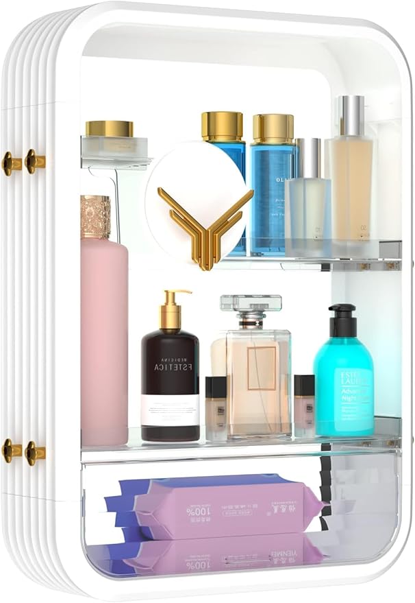 Bathroom Shelves Cabinet Organizer Transparent (White)