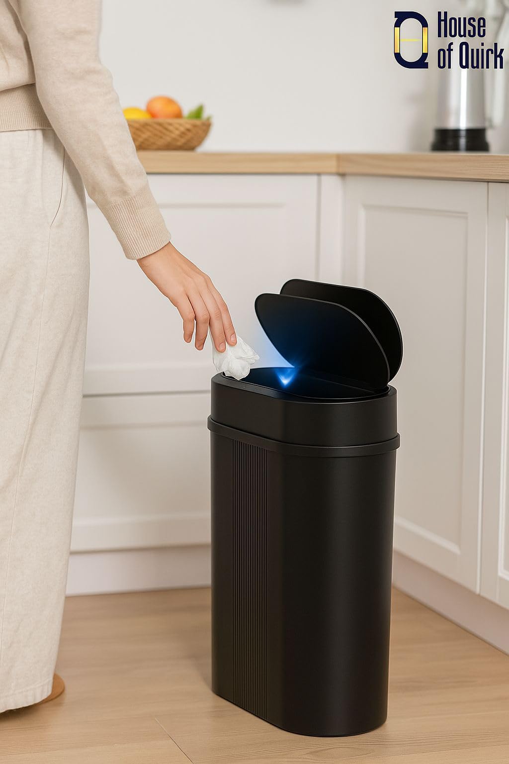 Smart Automatic Sensor Dustbin Oval shape Trash Bin Black 12 Litre
