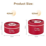 304 Stainless Steel Bento Lunch Box for Adults, 2 Stackable Containers (Red)