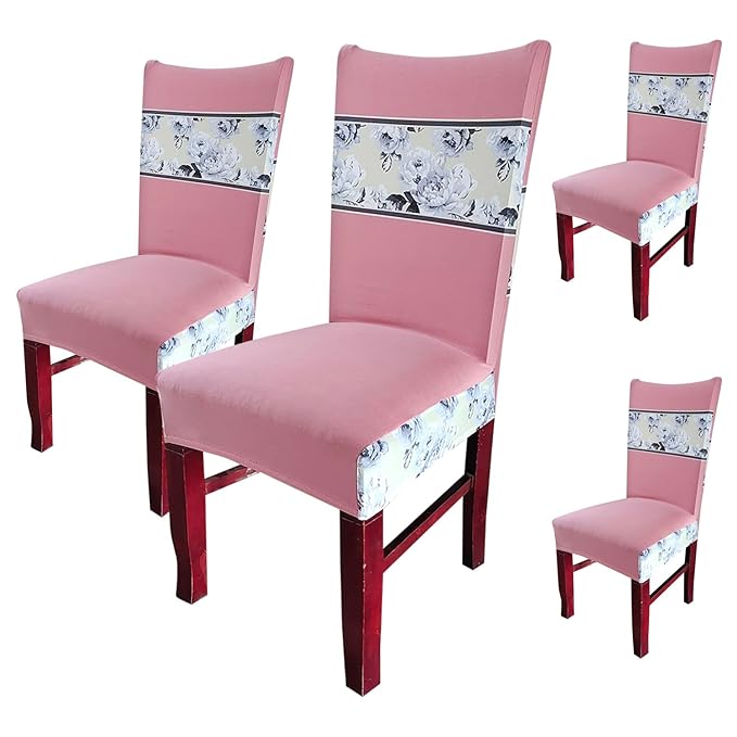 Elastic Chair Cover Stretch Removable Washable (Peach Florals)