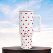 1200ML Stainless Steel Tumbler with Handle & Lid, 2 Straws