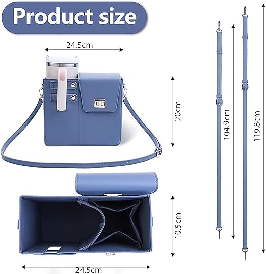 Crossbody Tumbler Holder with Purse Compartment
